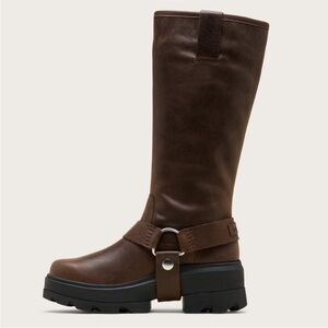Sorel Joan FRWD Tall Women's Leather Knee-High Lug Sole Boot Size 8